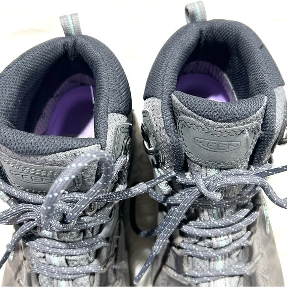 Keen Steens Leather Waterproof Boot Steel Grey/Ocean Wave 7.5 - Picture 8 of 11